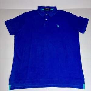 U.S. Polo Assn. Men's Ultimate Pique Short Sleeve Polo Shirt Blue Medium
